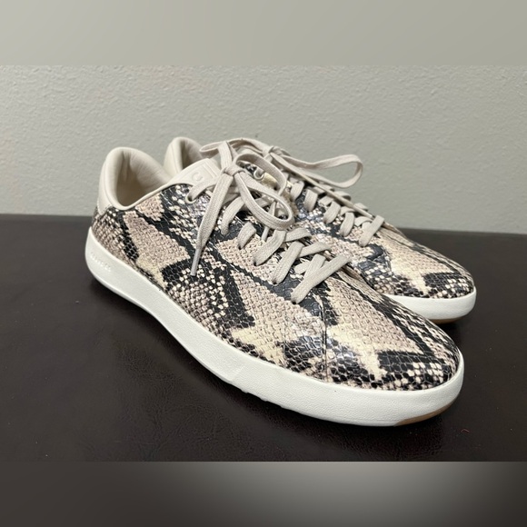 Cole Haan Grandpro Tennis Snake Print Lace Up Womens Beige Sneakers Shoe sz 9B - Picture 2 of 14
